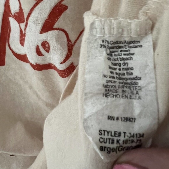 Happy Vibes Vintage Inspired Women's Upcycled Bleached Reworked T-Shirt - Large - Picture 4 of 6